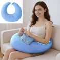 thumbnail image 1 of Topchances Compact Gaming Reading Pillows, Ergonomic Arm Support Pillow for Working, Crocheting, Reading, Breastfeeding (Sky Blue), 1 of 19