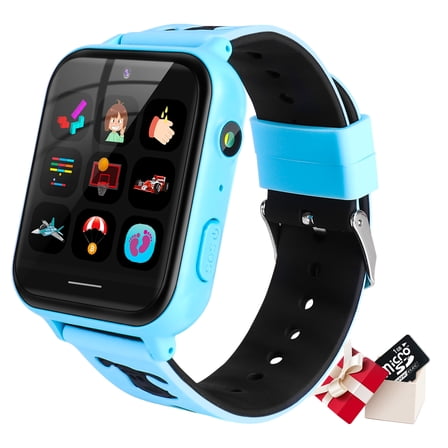 Topchances Kids Smartwatch with Call, 10 Games, Music Player, Camera, SOS Alarm Clock, Calculator, Touch Screen, Blue