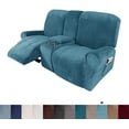 thumbnail image 1 of Topchances Non Slip Velvet Recliner Chair Slipcover, Peacock Blue, 1 of 9