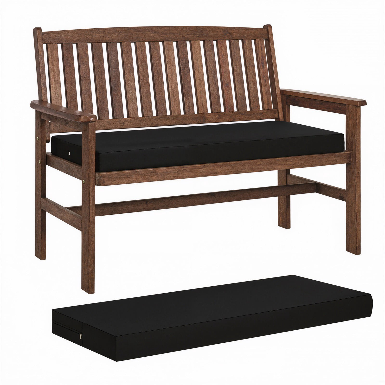 Topchances Outdoor Bench Cushion, Waterproof Patio Furniture Cushions, Non-Slip Bench Pad for Garden Swing Porch Sofa Settee (48x18x3 inch, Black)