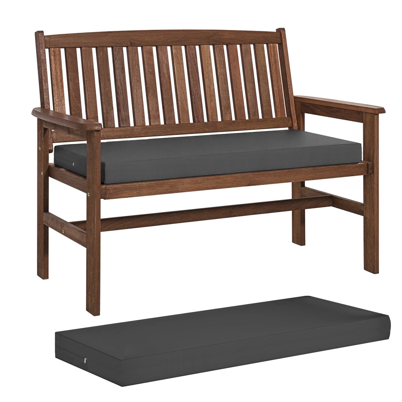 Topchances Outdoor Bench Cushion, Waterproof Patio Furniture Cushions, Non-Slip Bench Pad for Garden Swing Porch Sofa Settee (59x18x3 inch, Gray)