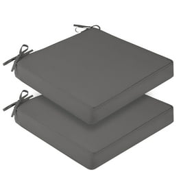Patio Chair Cushions Set Of 2 - 20x20x3 Inch Waterproof Outdoor Seat Cushions With Ties, Gray