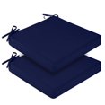thumbnail image 1 of Topchances Outdoor Chair Cushions Set of 2, Waterproof Outdoor Seat Cushions for Patio Furniture, Patio Chair Pads with Handle and Ties, 19" x 19" x 4", Navy Blue, 1 of 7