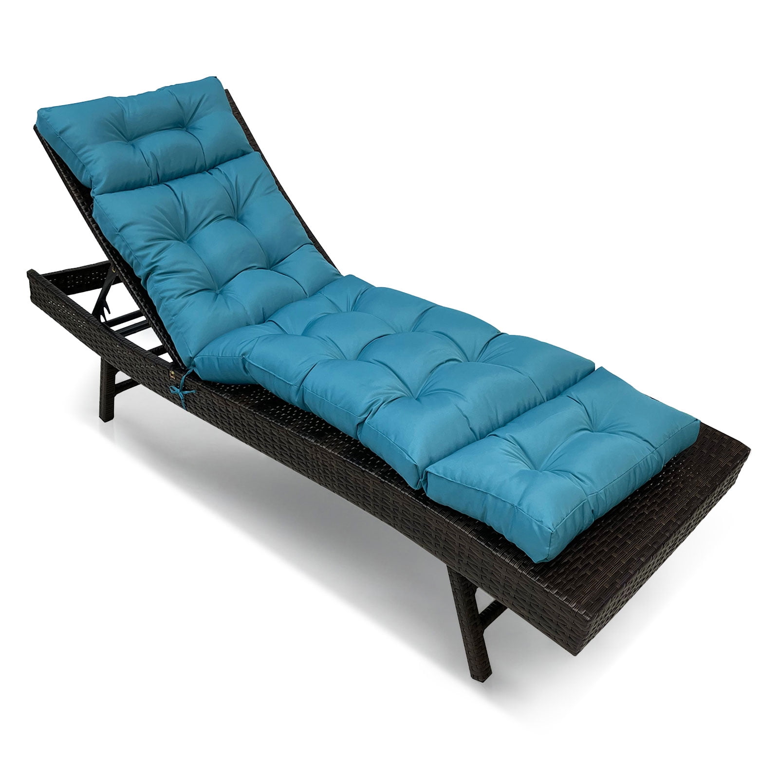 Topchances Outdoor Chaise Lounge Chair Cushion 70.87"L x 19.69"W Water Resistant Chaise Cushion with Ties for Outdoor Furniture, Pool Lounge Chair Cushions, Blue