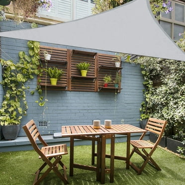 Topchances Outdoor Sun Shade Sail Triangle 10' x 10' 10' UV Block Canopy for Patio Backyard Lawn Garden Yard Outdoor Activities, Grey