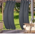 thumbnail image 1 of Topchances Outdoor Windproof Curtains Thermal Insulated Noise Reducing Waterproof Blackout Draperies Grommet at Top and Bottom for Patio Porch Gazebo Garden Grey 52W x 84L (1 Panel), 1 of 9