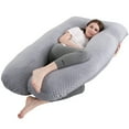 thumbnail image 1 of Topchances Pregnancy Pillow with Velvet Pillowcase, Extra Large Maternity Belly Contoured U-Shape Body Pillow, 57x27.5 inch, Grey, 1 of 10
