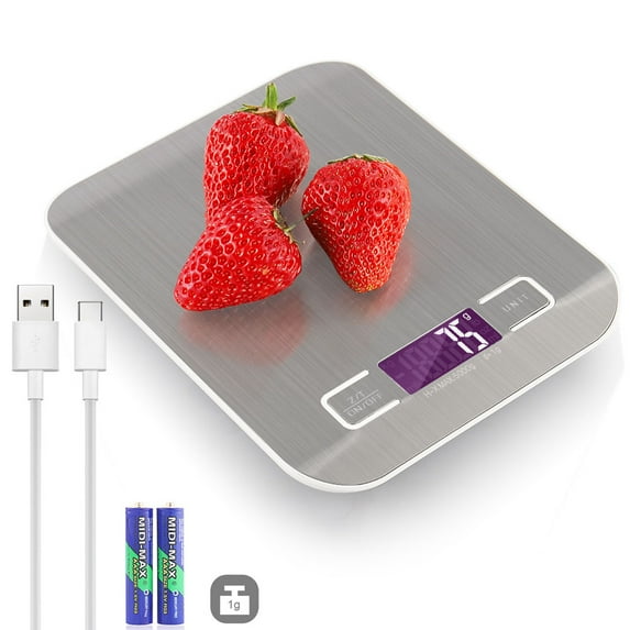 Topchances Rechargeable Kitchen Scale USB High Precision Backlit LCD Food Scale