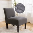thumbnail image 1 of Topchances Slipper Chair Slipcover Stretch Armless Chair Protector Accent Chair Cover Elastic Spandex Modern Solid Home Decor, Dark Grey, 1 of 9