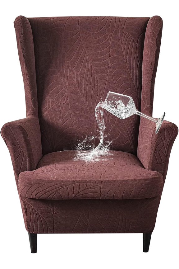 Stretch 2 Piece Polyester Chair Slipcovers, Coffee