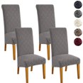 thumbnail image 1 of Topchances Stretch Dining Chair Covers Set of 4, Jacquard High Back Parsons Chair Slipcovers for Dining Room Kitchen Restaurant Hotel, Light Gray, 1 of 13