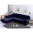 thumbnail image 1 of Topchances Thick Plush Sofa Covers for Sectional sofa L-shape Couch, 2pcs Polyester Fabric Stretch Slipcovers 3 seater(74"-90")  + 3 seater(74"-90")  with 2pcs Pillow Covers, 1 of 8