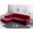 thumbnail image 1 of Topchances Thick Plush Sofa Covers for Sectional sofa L-shape Couch, 2pcs Polyester Fabric Stretch Slipcovers 3 seater(74"-90")  + 3 seater(74"-90")  with 2pcs Pillow Covers, 1 of 8