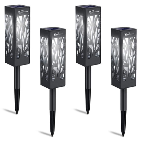 Topchances Upgraded Solar Lights, Outdoor with Solar Panel & Longer Working Time Pathway Lights IP65 Waterproof Garden Lights Auto ON/Off for Patio Decor (4PCS/6PCS/10PCS)