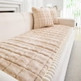 thumbnail image 1 of Topchances Velvet Couch Covers for Pets, Sofa Protector for Dogs Cats, Plush Quilted Couch Protective Cover, Pet Bed Mat Couch Cover (Light Brown, 28x82 in), 1 of 9