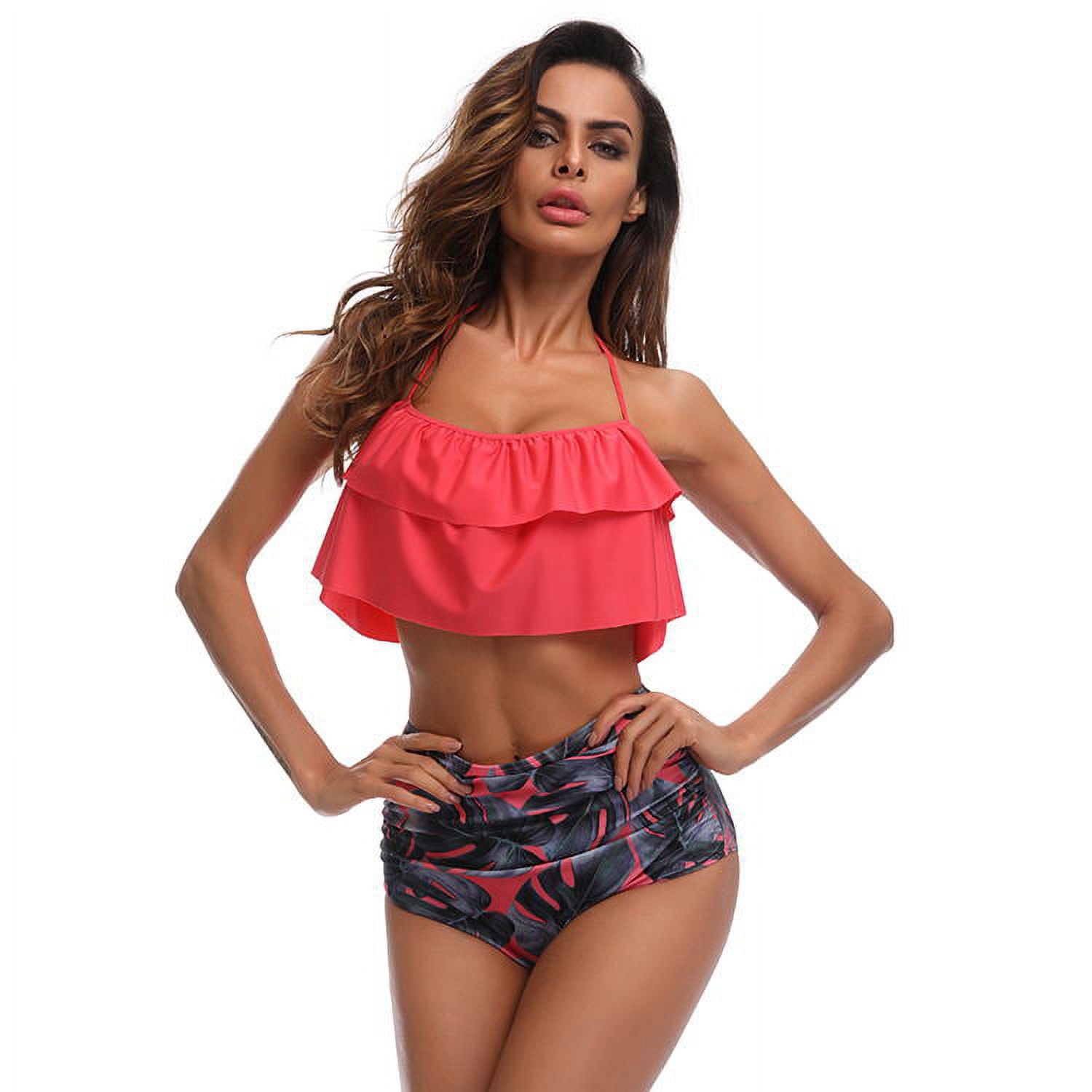 women's flounce bikini top