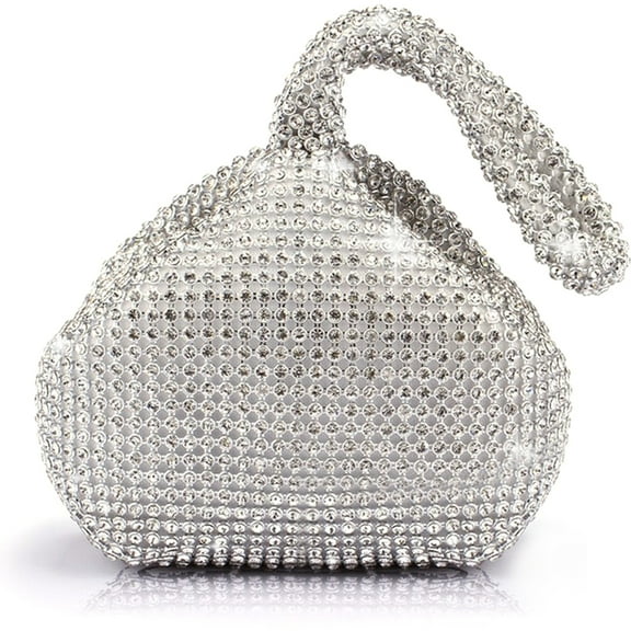 Topchances Women's Rhinestone Triangle Clutch Handbag, Bling Glitter