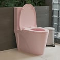 thumbnail image 1 of Topcobe 1.1/1.60 GPF Dual-Flush One Piece Toilet, Soft Close 1000 Gram Map Flushing Score Toilet, Toilets for Bathrooms, Modern Toilet, Bathroom Toilet, Water-Saving, Pink Rose, 1 of 16