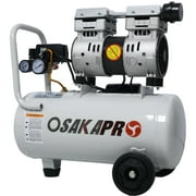 Topcobe 1.5HP Silent Oil-Free Air Compressor, Oil-Free, 8 Gallon Portable Electric Shop Air Compressor with Wheels and Automatic Drain Valve, 70 dBA Noise Level, Light Gray