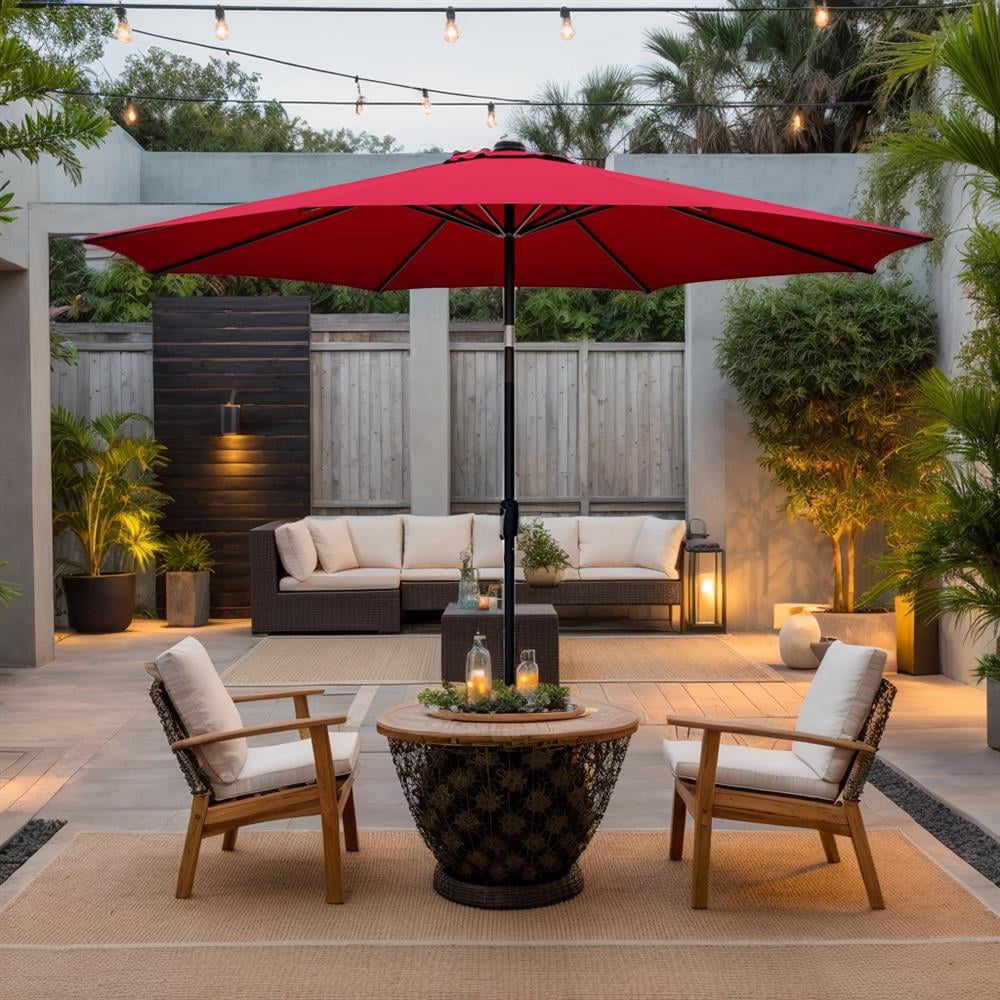 11 ft alum patio umbrella fade resistant GRAND Patio 11FT Cantilever Patio Umbrella with Base main image 1