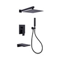 thumbnail image 1 of Topcobe 10 inches Wall Mounted Square Rainfall Pressure Balanced Complteted Shower System with Rough-in Valve for Home, 3 Function, 1 of 6