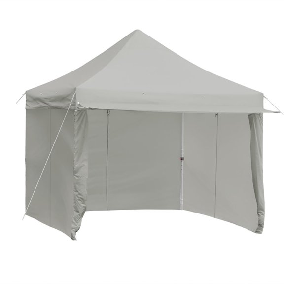 Topcobe 10 x 10 Feet Pop-up Gazebo with 5 Removable Zippered Sidewalls and Extended Awning, Backyard Canopy Gazebo, Gray