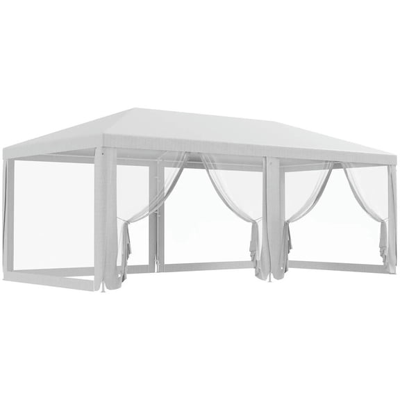 Topcobe 10' x 20' Party Tent, Outdoor Wedding Canopy & Patio Canopy with Removable Sidewalls, Shade Shelter for Events, BBQs, Outdoor Patio Canopy for Garden Backyard, White
