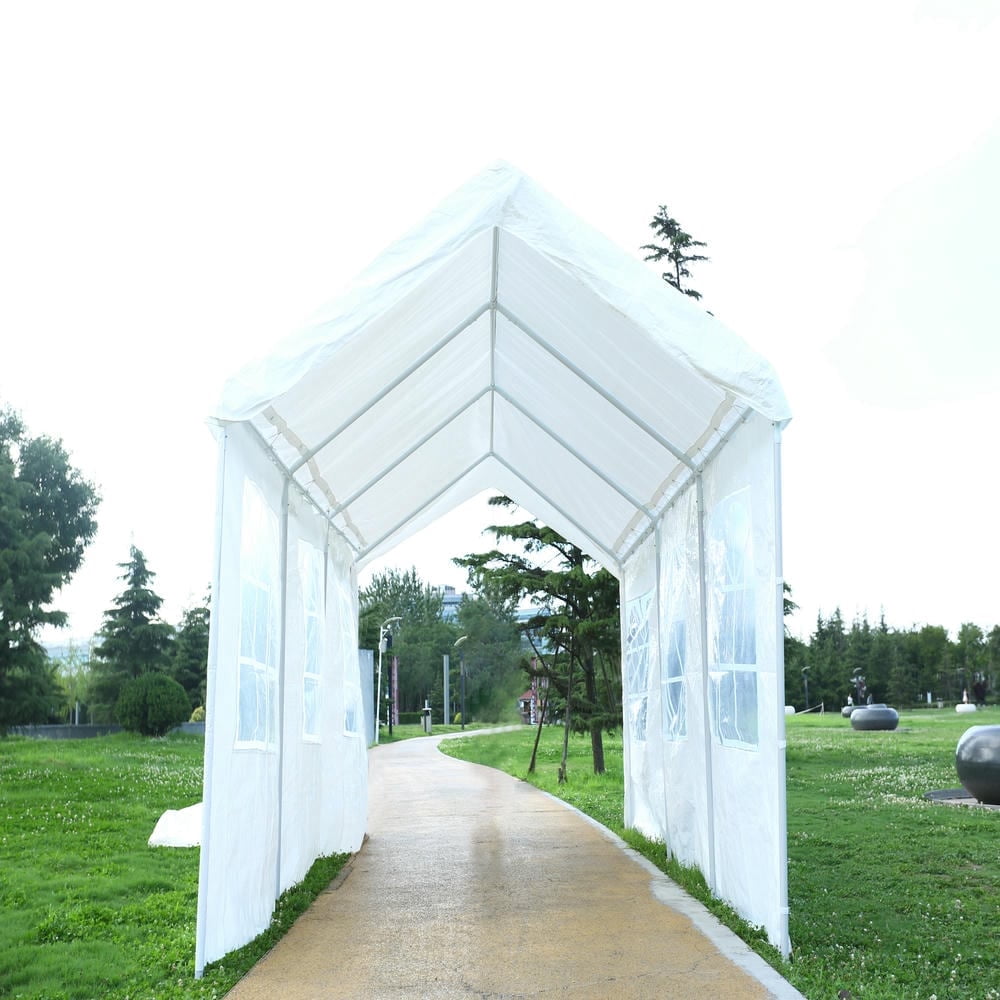 Topcobe 10'x20' Heavy Duty Carport Gazebo, Canopy Garage, Car Shelter with Windows for Backyard Patio, Outdoor Furniture