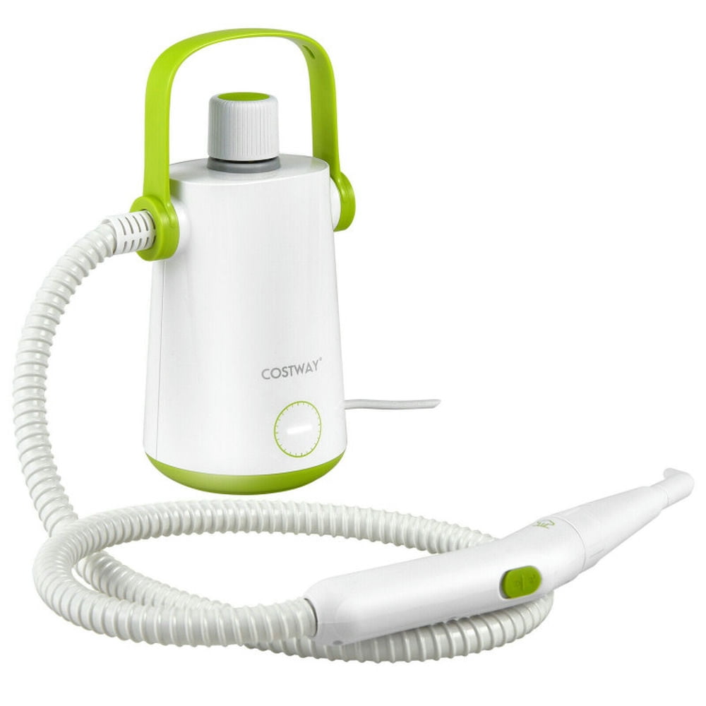 Costway 1000W Green and White Portable Hand-held Steam Cleaner with Accessories