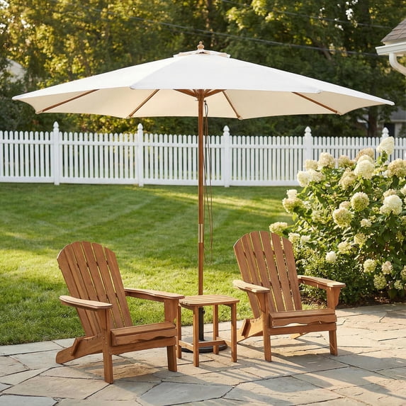 Topcobe 103.21" Beige Solid Patio Umbrella