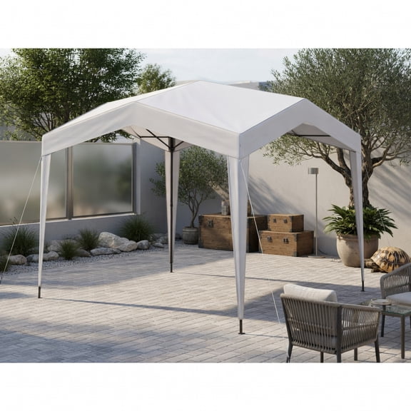 Topcobe 10x10 Ft Pop-Up Canopy Tent with Wheeled Carry Bag, UPF 50+ Sun Protection, Heavy-Duty Steel Frame, Easy Setup Outdoor Shade Shelter for Events, Beach, Market & Picnic, Modern Patio Furniture