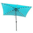 thumbnail image 1 of Topcobe 10x6.5Ft Solar LED Lighted Rectangular Patio Umbrella, Outdoor Patio Umbrella, Outdoor Table Umbrella for Balcony, Yard, Backyard, Turquoise, 1 of 11