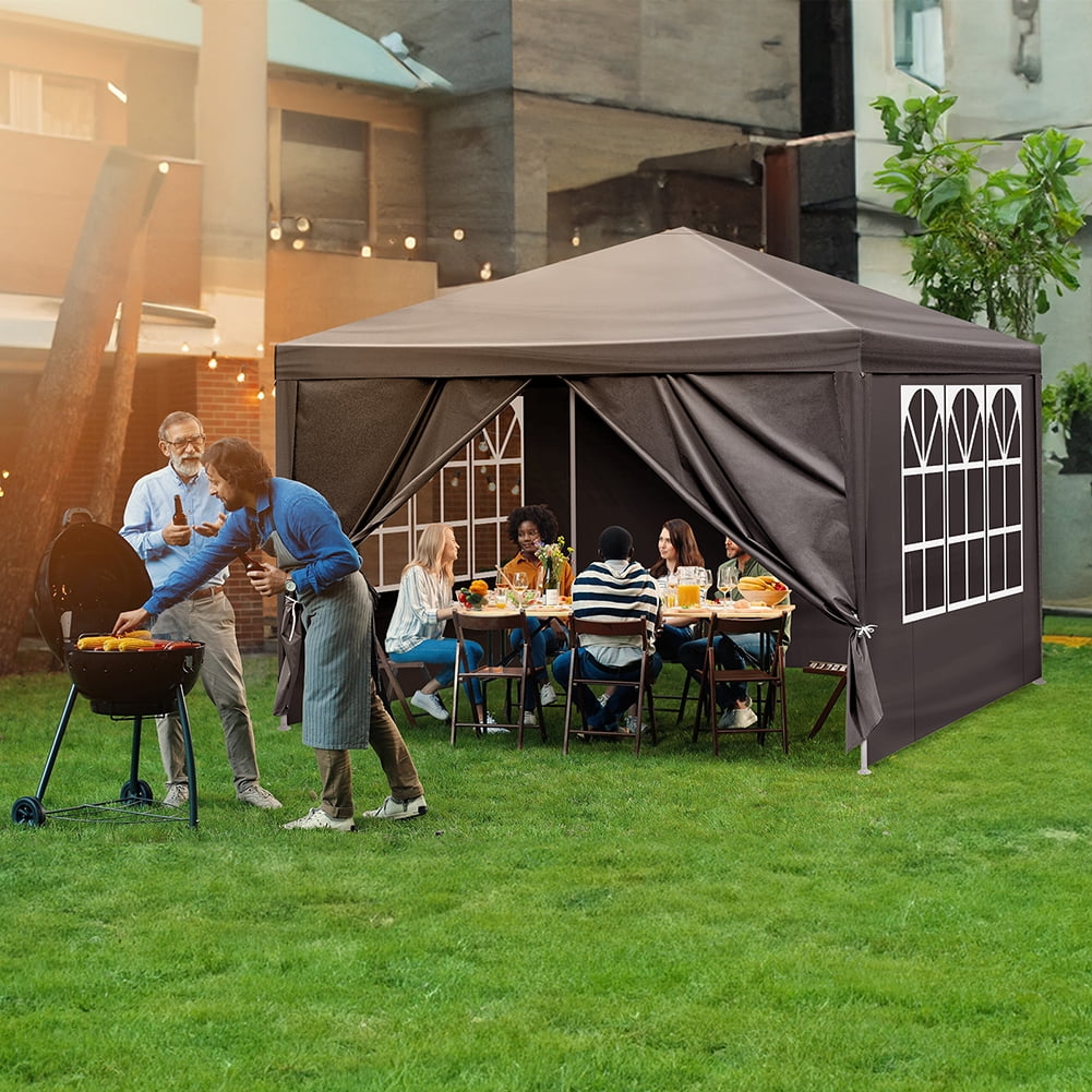 Topcobe 120" x120" Large Party Tent, Events Shelter Canopy Gazebo with 4 Side Walls, Shade Shelter for Weddings, Picnic, Black Topcobe 120" x120" Large Party Tent, Events Shelter Canopy Gazebo with 4 Side Walls, Shade Shelter for Weddings, Picnic, Black