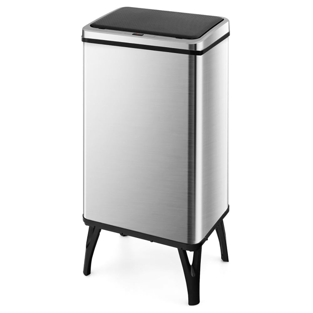 Topcobe 13.2 Gallon Stainless Steel Trash Can with Stay-on Lid and Soft Closure, Garbage Can with Wing Lids, Silver Topcobe 13.2 Gallon Stainless Steel Trash Can with Stay-on Lid and Soft Closure, Garbage Can with Wing Lids, Silver
