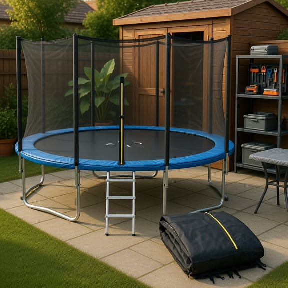Topcobe 15/16 Feet Trampoline Replacement Safety Net, Outdoor Trampoline Accessories-15 ft