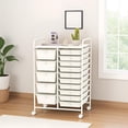 thumbnail image 1 of Topcobe 15-Drawer Utility Rolling Organizer Cart Multi-Use Storage, Modern Furniture for Living Room Bedroom-White, 1 of 11