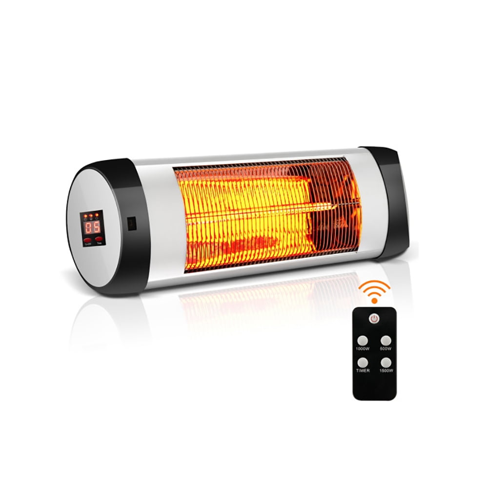 Black Wall Mounted Electric Infrared Heater with Remote