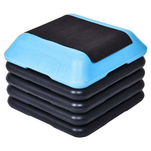 Topcobe 16 x 16 Inch Adjustable 4 Risers Lightweight Aerobic Pedals, Adjustable Workout Aerobic Stepper in Fitness & Exercise, Blue