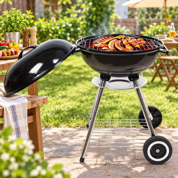 Topcobe 18" Charcoal Outdoor Barbecue Grill, Portable