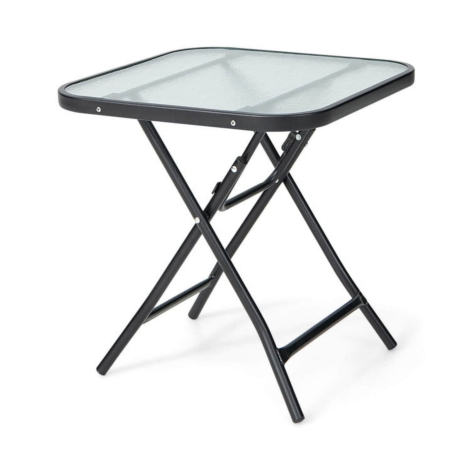 Topcobe 18" Square Patio Bistro Table with Rustproof Frame, Outdoor Patio Furniture