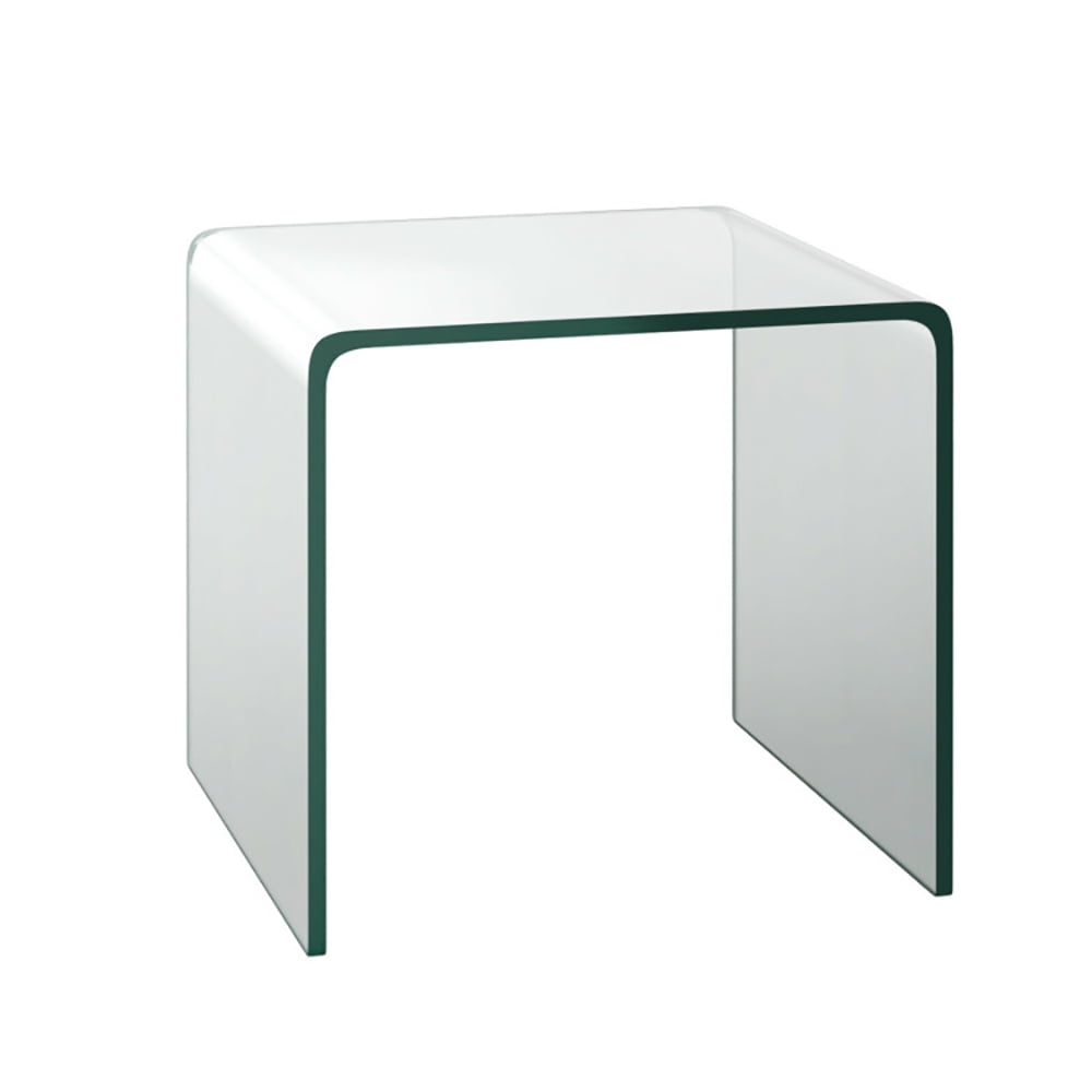 Topcobe 18 x 18 x 16 Inch Tempered Waterfall End Table with Non-Slip Pad, Sofa Table for Drink, Food, Snack used in Living Room & Bedroom Topcobe 18 x 18 x 16 Inch Tempered Waterfall End Table with Non-Slip Pad, Sofa Table for Drink, Food, Snack used in Living Room & Bedroom