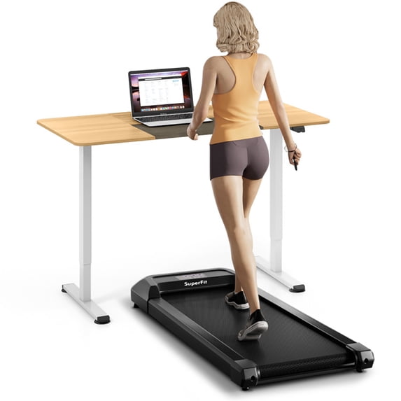 Topcobe 2.25 HP Walking Pad with LED Display and Remote Control, Portable Under Desk Treadmill, Black