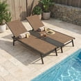 thumbnail image 1 of Topcobe 2-Person Patio Chaise Lounge with Middle Panel, Pool Deck Furniture, Brown, 1 of 7