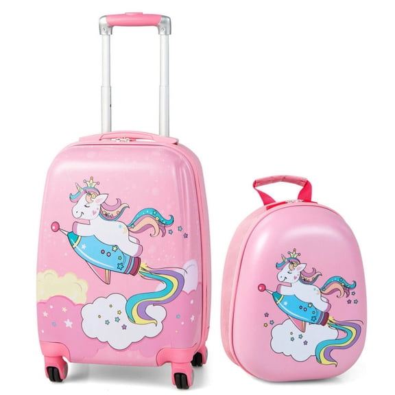 Topcobe 2 Pieces 18 Inch Kids Luggage Set with 12 Inch Backpack, Kids Carry on Luggage with Wheels