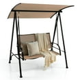 thumbnail image 1 of Topcobe 2-Seat Outdoor Canopy Swing with Comfortable Fabric Seat and Heavy-duty Metal Frame, Outdoor Patio Furniture for Balcony Garden Backyard -Beige, 1 of 10
