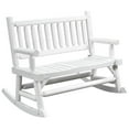 thumbnail image 1 of Topcobe 2-Seater Log-Style Outdoor Rocking Bench, Sturdy Patio Loveseat with Comfortable Wide Seats, Ideal for Garden, Deck, White, 1 of 11