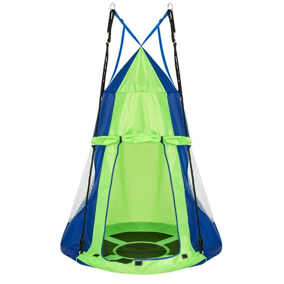 Topcobe 2-in-1 40 Inch Kids Hanging Chair Detachable Swing Tent Set, Swinging Hammock Chair, Green