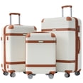 thumbnail image 1 of Topcobe 20" 24" 28" Hardshell Luggage Sets 3 Piece double spinner 8 wheels Suitcase with TSA Lock Lightweight, Carry on Luggage, Suitcases with Spinner Wheels, White, 1 of 14