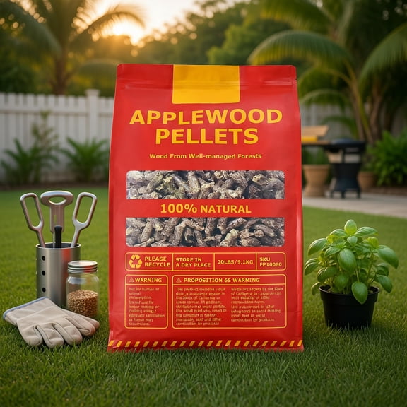 Topcobe 20 Pounds Apple Wood Pellets 100% All-Natural for Pellet Grills, Cooking Space for Backyard, Patio and Parties