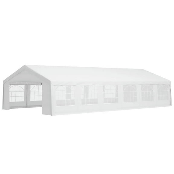 Topcobe 20' x 40' Heavy-duty Large Wedding Tent, Outdoor Carport Garage Party Tent, Patio Canopy with Sidewall, Outdoor Patio Canopy for Garden Backyard, White